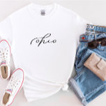 T-shirt femme de l'État de l'Ohio Script<br><div class="desc">Nous ajoutons toujours de nouveaux designs chaque jour !</div>