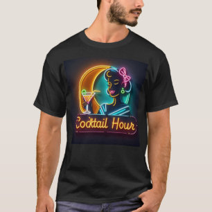 T-shirt Femme de l'heure du cocktail au néon du milieu du