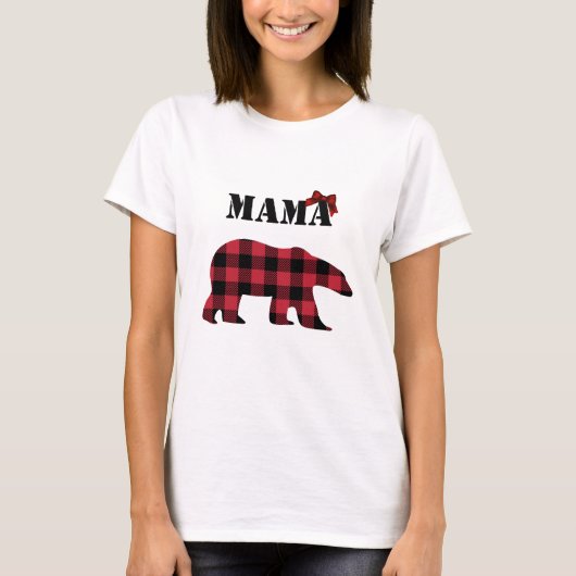 T-shirt femme de Mama Bear Buffalo Plaid (Devant)