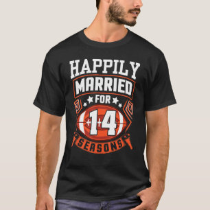 T-shirt Femme De Mari Heureusement Mariée Pendant 14 Ans F