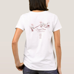 T-shirt Femme de ménage nettoyant une maison rose doré flo
