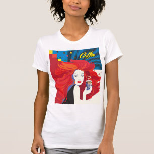 T-shirt Femme de mode avec la tasse de café