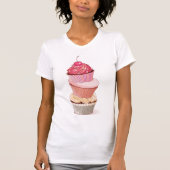 T-Shirt Femme De Pile De Cupcake (Devant)