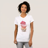 T-Shirt Femme De Pile De Cupcake (Devant entier)