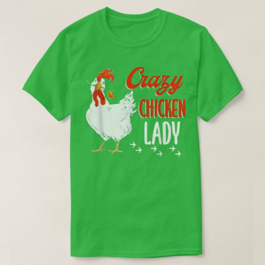 T-shirt Femme de poulet folle Fermière agricole (Design devant)