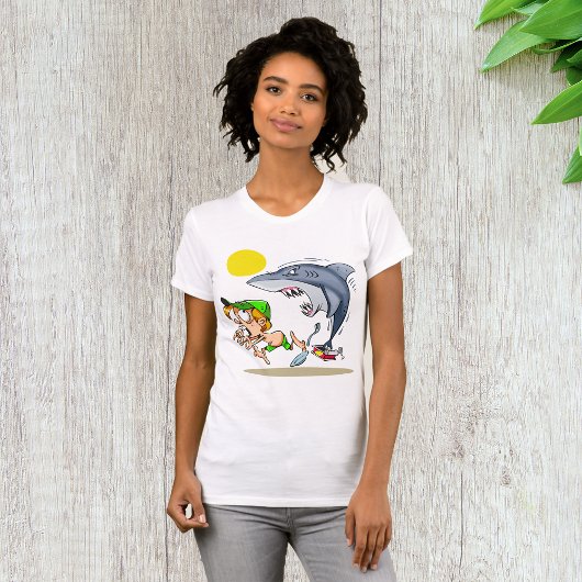 T-Shirt Femme De Requin À La Recherche D'Un Garçon