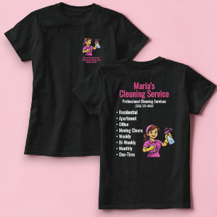 T-shirt Femme de service de nettoyage à domicile Noir