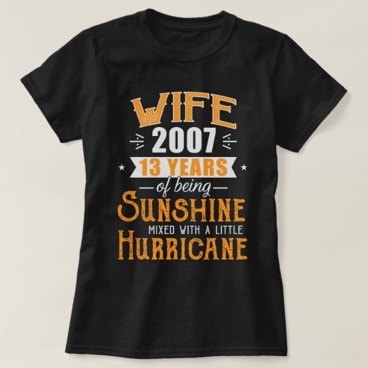 T-shirt Femme depuis 2007 Cadeau, 13 Ans Mariage (Design devant)