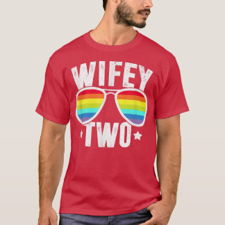 T-shirt Femme deux mariées LGBT Lesbienne Mariage Rainbow 