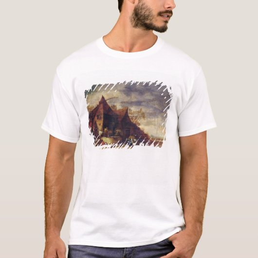 T-shirt Femme devant un cottage (Devant)