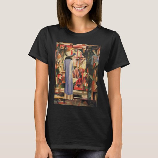T-shirt Femme devant une vitrine de magasin par August Mac (Devant)