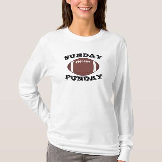 T-shirt Femme Dimanche Funday Football Pun Long Manche (Devant)