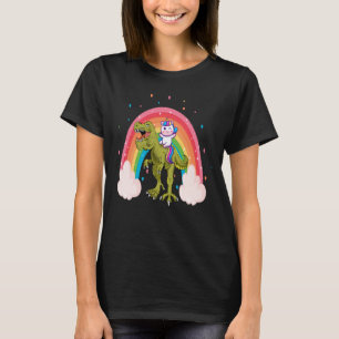 T-shirt femme Dinosaure équitation Unicorne