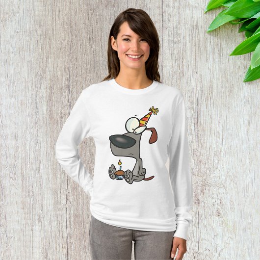 T-shirt Femme Dog Anniversaire Manches longues