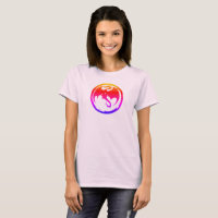 T-shirt femme Dragon Néon rose pâle