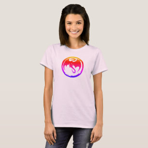 T-shirt femme Dragon Néon rose pâle