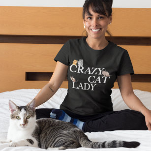 T-shirt Femme Drôle Crazy Cat Lady