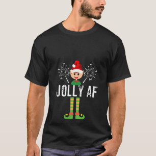 T-shirt Femme Drôle Jolly Af mignonne Noël Elf Santa Hat