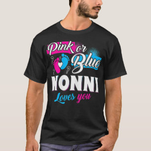 T-shirt Femme Drôle Mignonne Rose Ou Bleu Nonni Aime Vous 