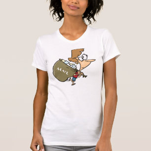 T-shirt Femme drôle transportant un lourd sac de courrier