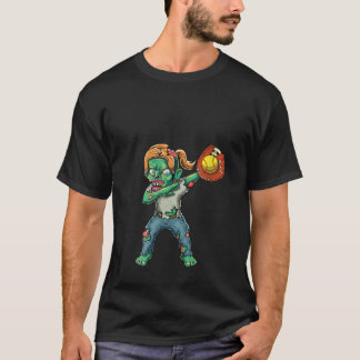 T-shirt Femme Éffrayant Femme Zombie Softball Team Girls H