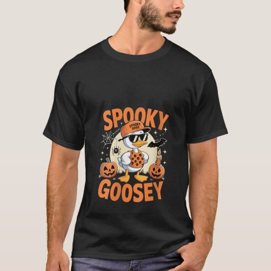 T-shirt Femme Éffrayant Goosey Halloween Goose Silly Dab H (Devant)