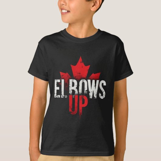 T-shirt Femme Elbows Up Fans Maple Leaf col V (Devant)