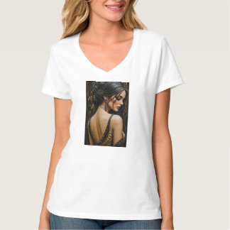 T-shirt Femme Élégante en Micro Mosaïque 3D – Luxe Noir