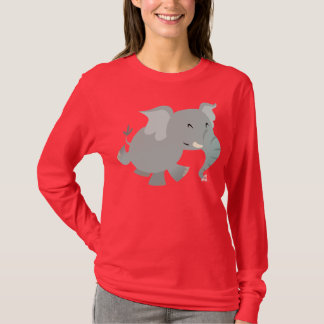 T-shirt Femme Eléphante Joyeuse Cartoon