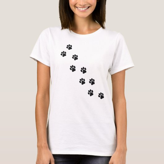 T-Shirt Femme Empreintes de Chat (Devant)