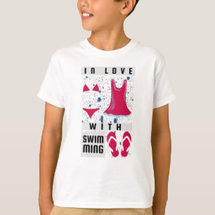 T-shirt Femme - En Amour Avec La Natation