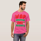 T-shirt Femme Envelopper Et Présente Funny Noël Hip H (Devant entier)