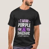 T-shirt Femme Epilepsy Ribbon Je Porte Violet Pour Mon Dau (Devant)