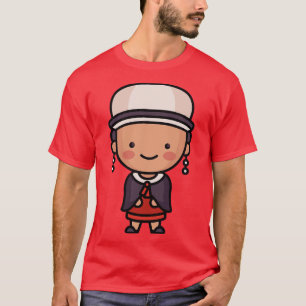 T-shirt Femme équatorienne mignonne en vêtements tradition