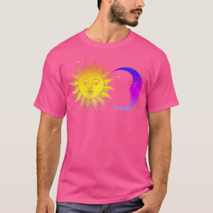 T-shirt Femme Espace Extérieur Galaxie Soleil Lune Corps C