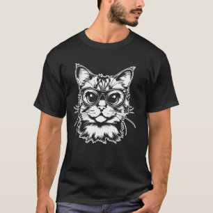 T-shirt Femme Esprit Décontracté Animal Chat Portant des l