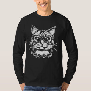 T-shirt Femme Esprit Décontracté Animal Chat Portant des l