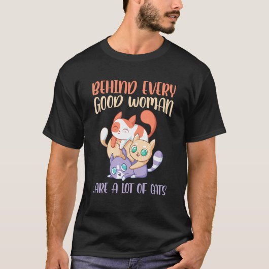 T-shirt Femme et chat (Devant)