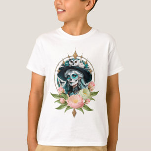 T-shirt Femme étonnante avec un maquillage crâne à sucre é