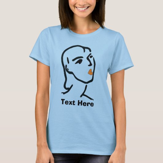T-shirt Femme Face, Ajouter du texte (Devant)