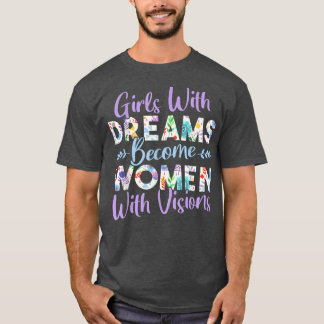 T-shirt Femme féministe Droits Fleurs d'autonomisation des