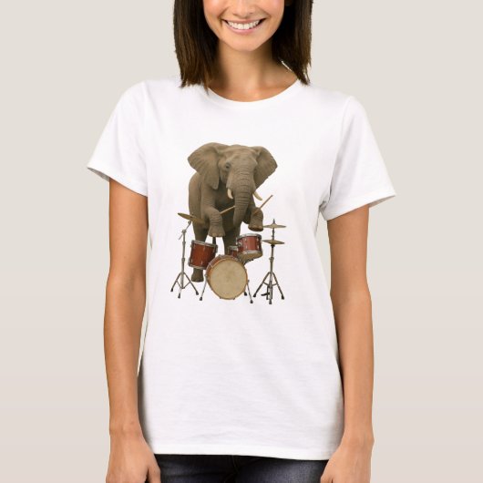 T-shirt femme femme design pour éléphant jouant au (Devant)