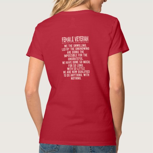 T-shirt femme femme femme vétéran (Dos)
