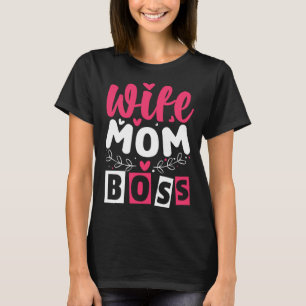T-shirt Femme Fête des mères Femme Maman Boss Short Graphi