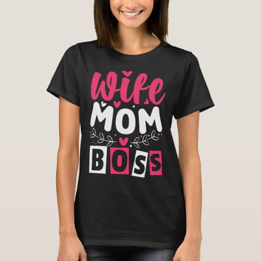 T-shirt Femme Fête des mères Femme Maman Boss Short Graphi (Devant)