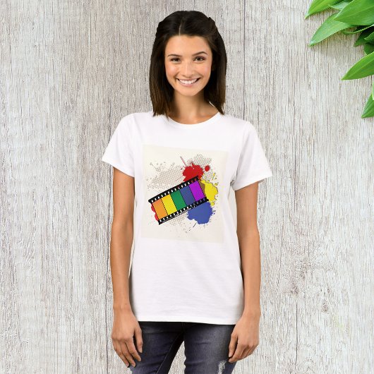 T-shirt femme filmstrip colorée