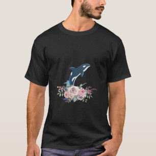 T-shirt Femme Floral Orca Mer Océan Animal Cadeau Aquarist