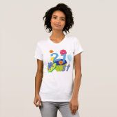 T-shirt femme florale 21e anniversaire (Devant entier)