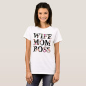 T-shirt Femme Florale colorée Maman Boss (Devant entier)