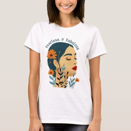 T-shirt Femme Florale sans peur et fabuleux (Devant)